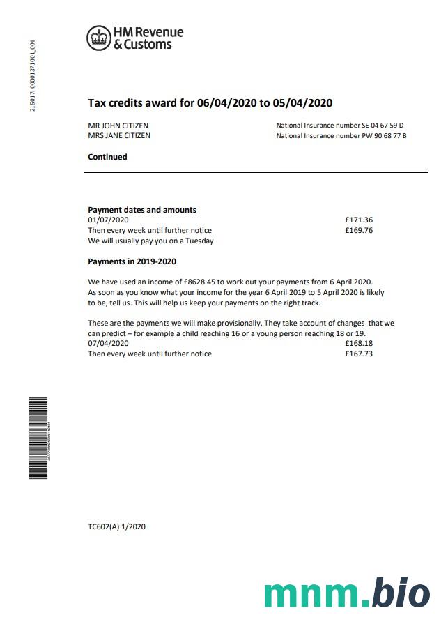 Szablon HM Revenua & Customs rachunek za media w formacie Word i PDF
